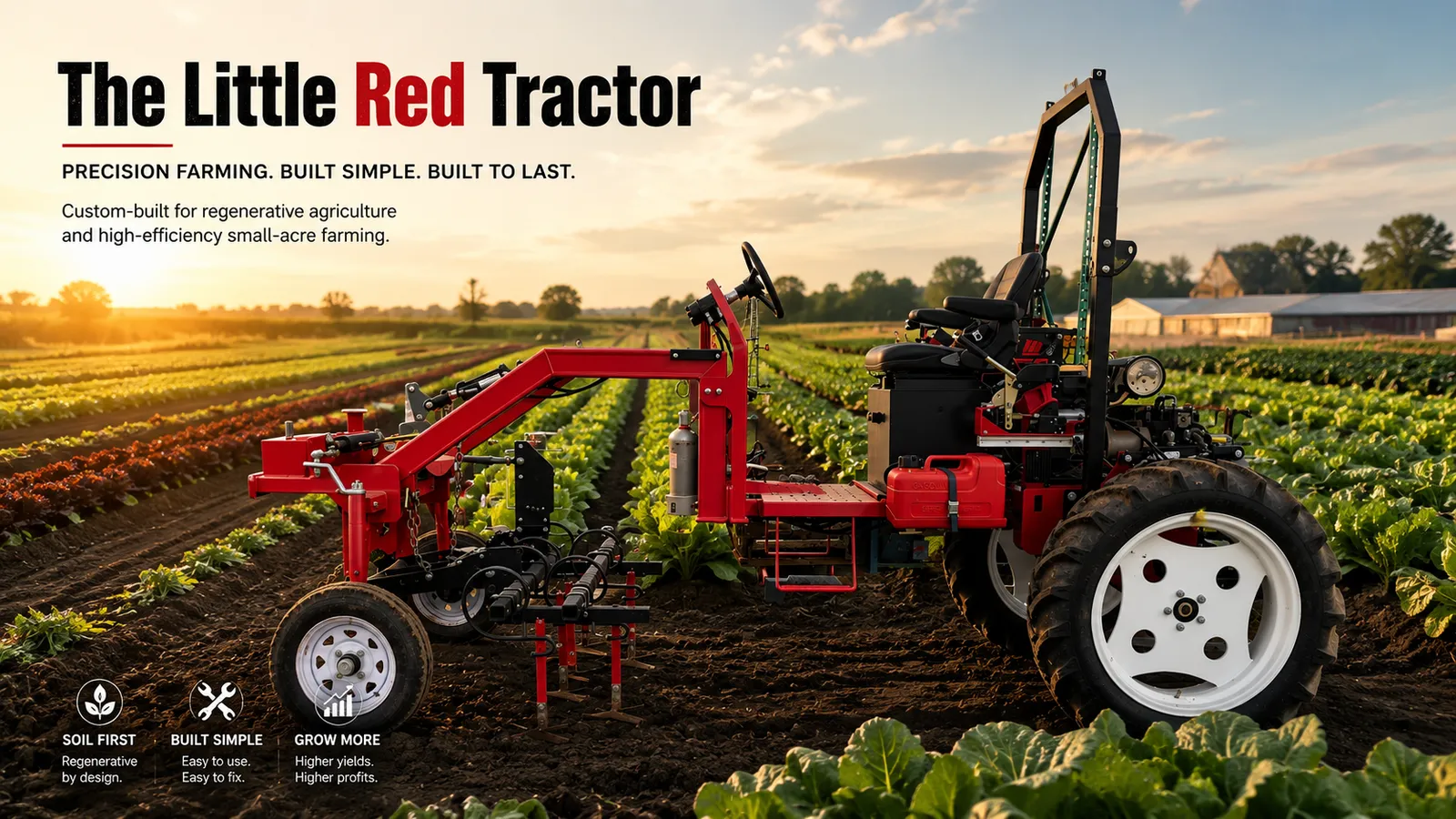 Side profile of The Little Red Tractor